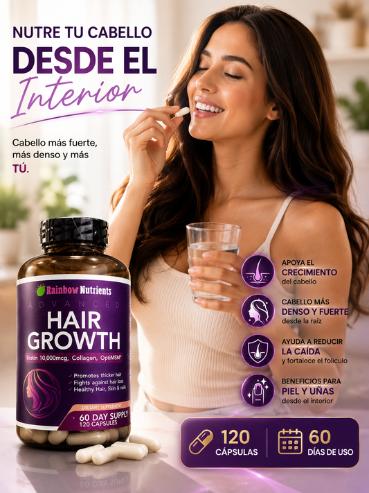 Advanced Hair Growth - Fórmula Avanzada para el Crecimiento de Cabello, Piel y Uñas.