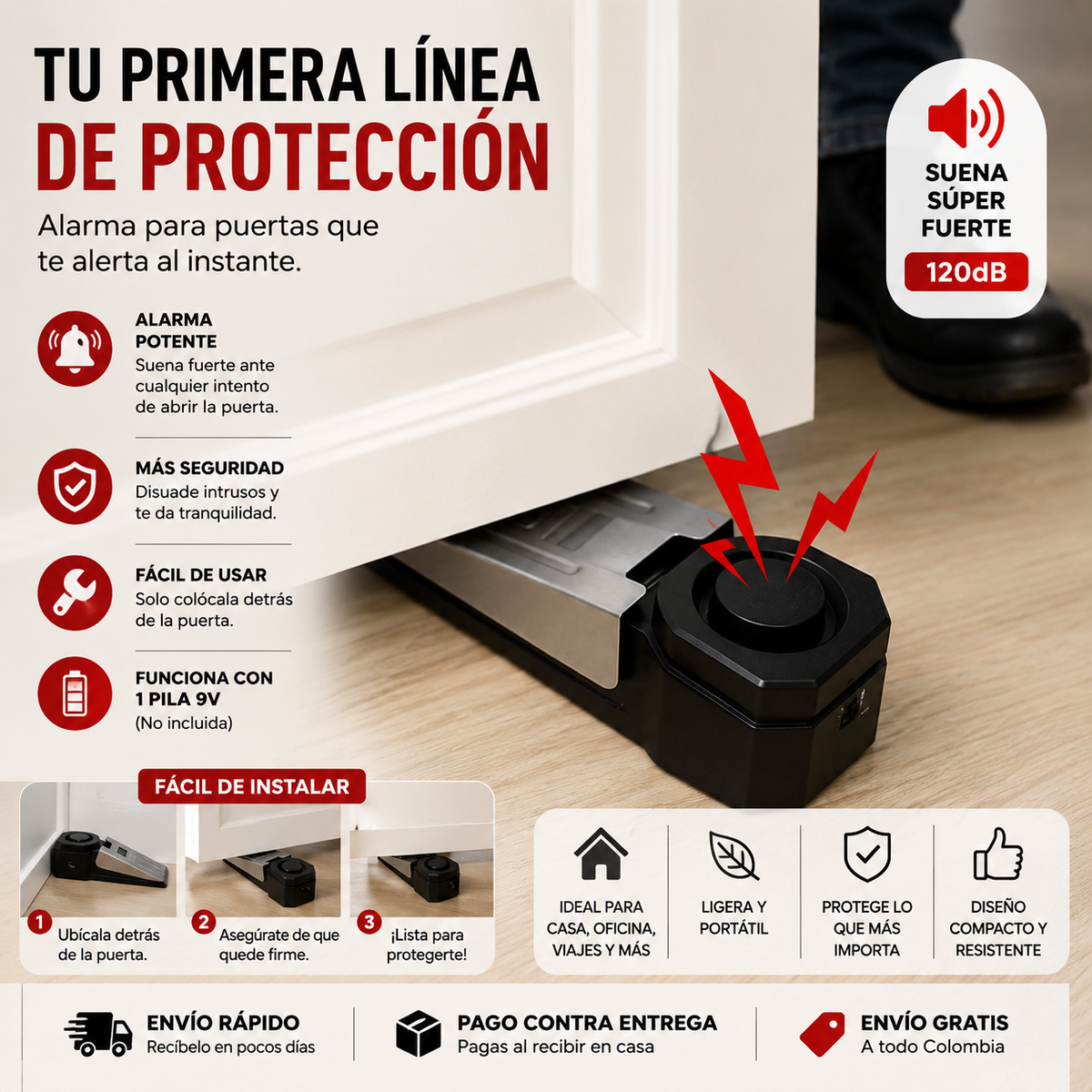 GUARDSTEP™ – Tope de Puerta con Alarma de Seguridad