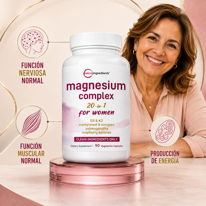 Magnesium Complex 20 en 1 para Mujeres | Bienestar Integral | 90 Cápsulas Vegetarianas